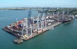 ID 138 PORT OF AUCKLAND - an aerial view of the Axis Fergusson Container Terminal.